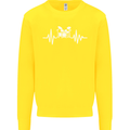 Drum Kit Pulse ECG Drum Drummer Drumming Kids Sweatshirt Jumper Yellow