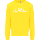 Drum Kit Pulse ECG Drum Drummer Drumming Kids Sweatshirt Jumper Yellow