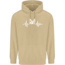 Drum Kit Pulse ECG Drum Drummer Drumming Mens 80% Cotton Hoodie Sand