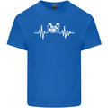 Drum Kit Pulse ECG Drum Drummer Drumming Mens Cotton T-Shirt Tee Top Royal Blue