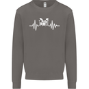 Drum Kit Pulse ECG Drum Drummer Drumming Mens Sweatshirt Jumper Charcoal