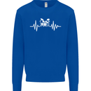 Drum Kit Pulse ECG Drum Drummer Drumming Mens Sweatshirt Jumper Royal Blue
