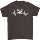 Drum Kit Pulse ECG Drum Drummer Drumming Mens T-Shirt Cotton Gildan Dark Chocolate