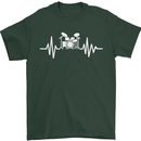 Drum Kit Pulse ECG Drum Drummer Drumming Mens T-Shirt Cotton Gildan Forest Green