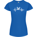 Drum Kit Pulse ECG Drum Drummer Drumming Womens Petite Cut T-Shirt Royal Blue