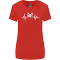 Drum Kit Pulse ECG Drum Drummer Drumming Womens Wider Cut T-Shirt Red