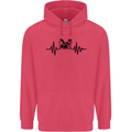Drum Kit Pulse ECG Drummer Drumming Drum Childrens Kids Hoodie Heliconia