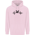 Drum Kit Pulse ECG Drummer Drumming Drum Childrens Kids Hoodie Light Pink