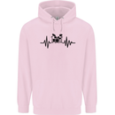 Drum Kit Pulse ECG Drummer Drumming Drum Childrens Kids Hoodie Light Pink