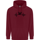 Drum Kit Pulse ECG Drummer Drumming Drum Childrens Kids Hoodie Maroon