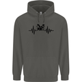 Drum Kit Pulse ECG Drummer Drumming Drum Childrens Kids Hoodie Storm Grey