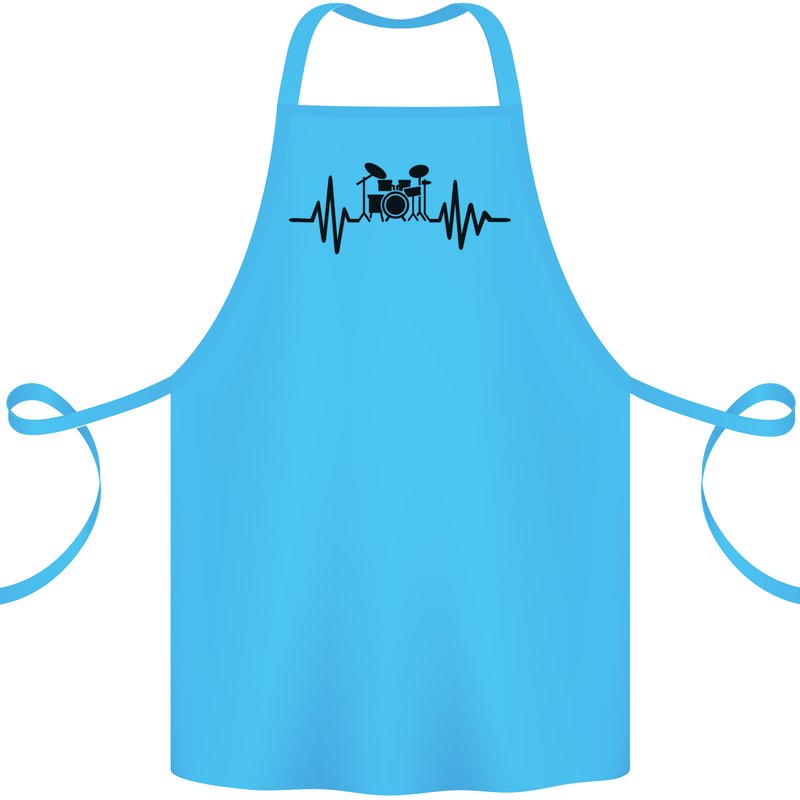 Drum Kit Pulse ECG Drummer Drumming Drum Cotton Apron 100% Organic Turquoise