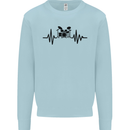 Drum Kit Pulse ECG Drummer Drumming Drum Kids Sweatshirt Jumper Light Blue