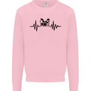 Drum Kit Pulse ECG Drummer Drumming Drum Kids Sweatshirt Jumper Light Pink