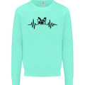 Drum Kit Pulse ECG Drummer Drumming Drum Kids Sweatshirt Jumper Peppermint