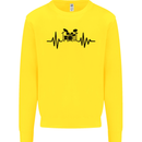 Drum Kit Pulse ECG Drummer Drumming Drum Kids Sweatshirt Jumper Yellow