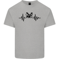 Drum Kit Pulse ECG Drummer Drumming Drum Kids T-Shirt Childrens Sports Grey