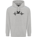 Drum Kit Pulse ECG Drummer Drumming Drum Mens 80% Cotton Hoodie Sports Grey