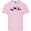 Drum Kit Pulse ECG Drummer Drumming Drum Mens Cotton T-Shirt Tee Top Light Pink