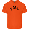 Drum Kit Pulse ECG Drummer Drumming Drum Mens Cotton T-Shirt Tee Top Orange