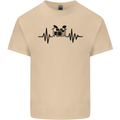 Drum Kit Pulse ECG Drummer Drumming Drum Mens Cotton T-Shirt Tee Top Sand