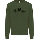 Drum Kit Pulse ECG Drummer Drumming Drum Mens Sweatshirt Jumper Forest Green