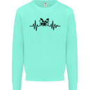 Drum Kit Pulse ECG Drummer Drumming Drum Mens Sweatshirt Jumper Peppermint