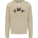 Drum Kit Pulse ECG Drummer Drumming Drum Mens Sweatshirt Jumper Sand