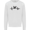 Drum Kit Pulse ECG Drummer Drumming Drum Mens Sweatshirt Jumper White