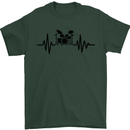 Drum Kit Pulse ECG Drummer Drumming Drum Mens T-Shirt Cotton Gildan Forest Green