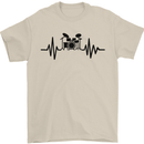 Drum Kit Pulse ECG Drummer Drumming Drum Mens T-Shirt Cotton Gildan Sand