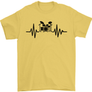 Drum Kit Pulse ECG Drummer Drumming Drum Mens T-Shirt Cotton Gildan Yellow