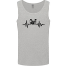 Drum Kit Pulse ECG Drummer Drumming Drum Mens Vest Tank Top Sports Grey