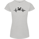 Drum Kit Pulse ECG Drummer Drumming Drum Womens Petite Cut T-Shirt Sports Grey