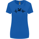 Drum Kit Pulse ECG Drummer Drumming Drum Womens Wider Cut T-Shirt Royal Blue