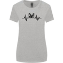 Drum Kit Pulse ECG Drummer Drumming Drum Womens Wider Cut T-Shirt Sports Grey