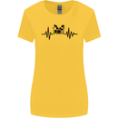 Drum Kit Pulse ECG Drummer Drumming Drum Womens Wider Cut T-Shirt Yellow