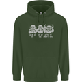 Drum and Bass Monkeys DJ Headphones Music Childrens Kids Hoodie Forest Green