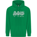 Drum and Bass Monkeys DJ Headphones Music Childrens Kids Hoodie Irish Green