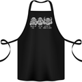 Drum and Bass Monkeys DJ Headphones Music Cotton Apron 100% Organic Black