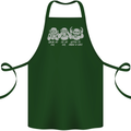 Drum and Bass Monkeys DJ Headphones Music Cotton Apron 100% Organic Forest Green