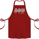 Drum and Bass Monkeys DJ Headphones Music Cotton Apron 100% Organic Maroon