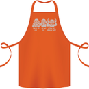 Drum and Bass Monkeys DJ Headphones Music Cotton Apron 100% Organic Orange