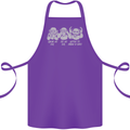 Drum and Bass Monkeys DJ Headphones Music Cotton Apron 100% Organic Purple