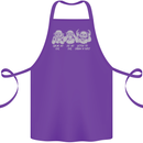 Drum and Bass Monkeys DJ Headphones Music Cotton Apron 100% Organic Purple
