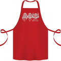 Drum and Bass Monkeys DJ Headphones Music Cotton Apron 100% Organic Red