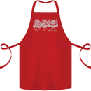 Drum and Bass Monkeys DJ Headphones Music Cotton Apron 100% Organic Red
