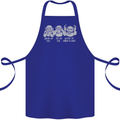 Drum and Bass Monkeys DJ Headphones Music Cotton Apron 100% Organic Royal Blue