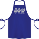 Drum and Bass Monkeys DJ Headphones Music Cotton Apron 100% Organic Royal Blue