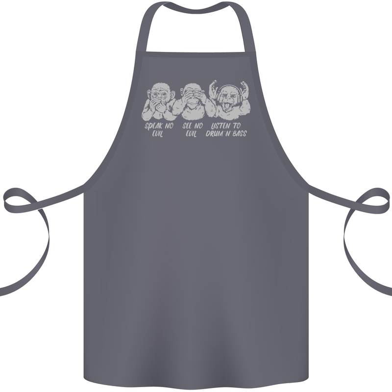 Drum and Bass Monkeys DJ Headphones Music Cotton Apron 100% Organic Steel